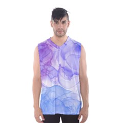 Purple And Blue Alcohol Ink  Men s Basketball Tank Top by Dazzleway