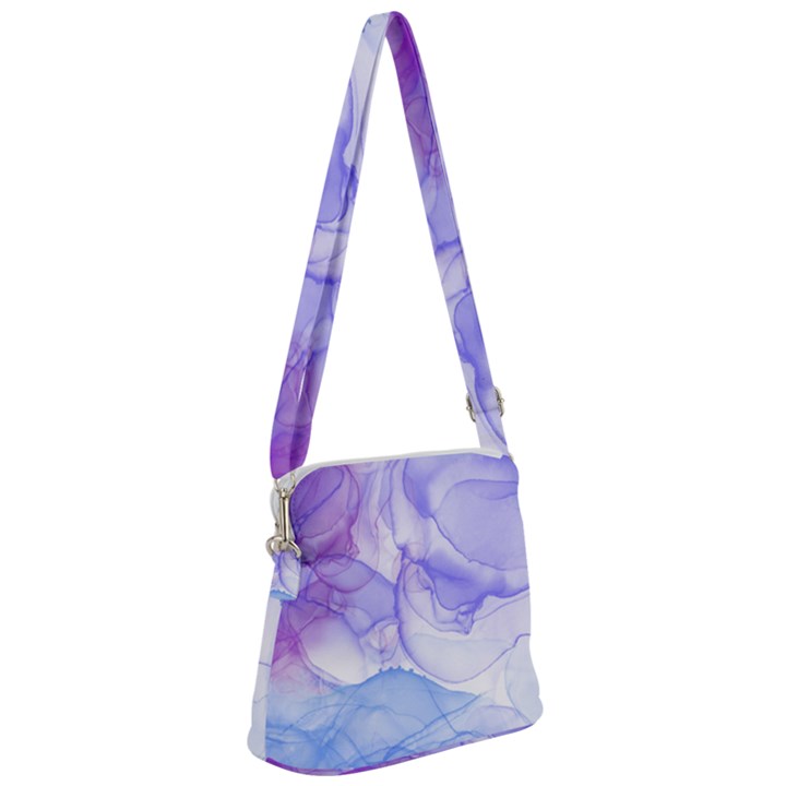 Purple and blue alcohol ink  Zipper Messenger Bag