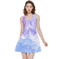 Purple And Blue Alcohol Ink  Inside Out Reversible Sleeveless Dress by Dazzleway