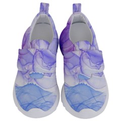 Purple And Blue Alcohol Ink  Kids  Velcro No Lace Shoes by Dazzleway