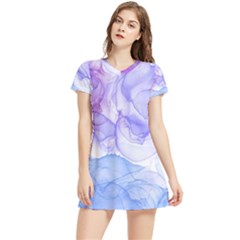 Purple And Blue Alcohol Ink  Women s Sports Skirt