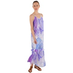 Purple And Blue Alcohol Ink  Cami Maxi Ruffle Chiffon Dress by Dazzleway