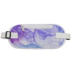 Purple And Blue Alcohol Ink  Rounded Waist Pouch by Dazzleway