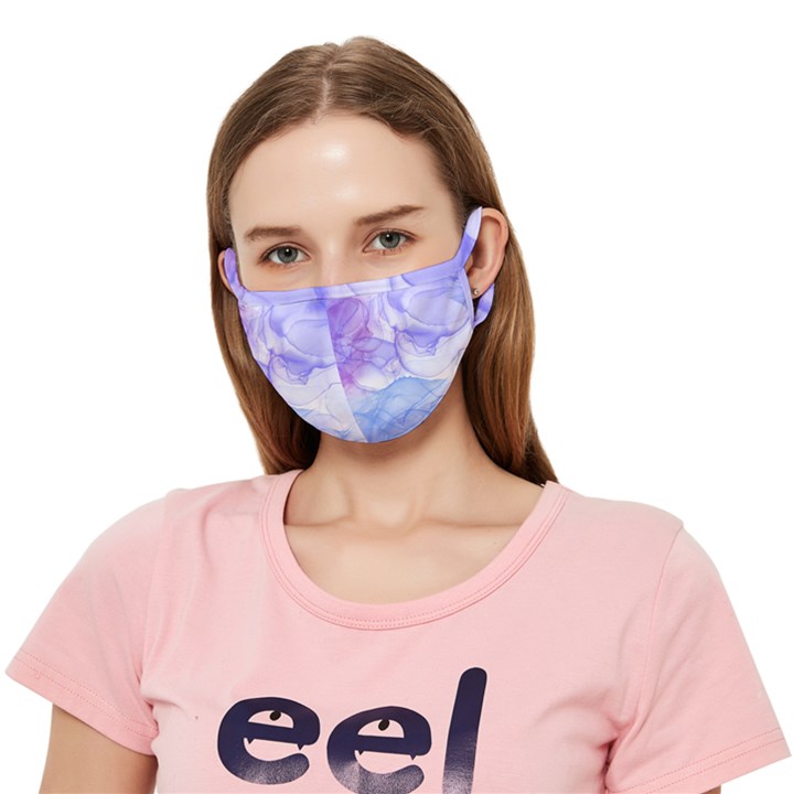 Purple and blue alcohol ink  Crease Cloth Face Mask (Adult)