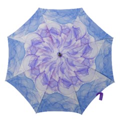 Purple And Blue Alcohol Ink  Hook Handle Umbrellas (large) by Dazzleway