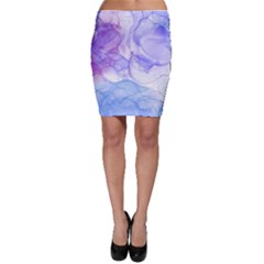 Purple And Blue Alcohol Ink  Bodycon Skirt by Dazzleway