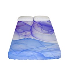 Purple And Blue Alcohol Ink  Fitted Sheet (full/ Double Size) by Dazzleway