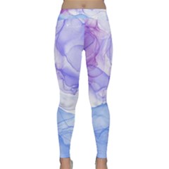 Purple And Blue Alcohol Ink  Classic Yoga Leggings by Dazzleway