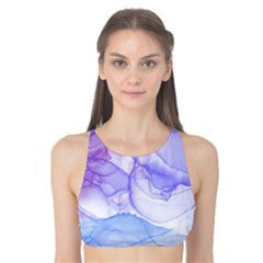 Purple And Blue Alcohol Ink  Tank Bikini Top by Dazzleway