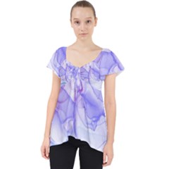 Purple And Blue Alcohol Ink  Lace Front Dolly Top by Dazzleway