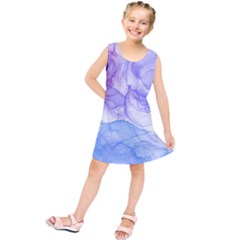 Purple And Blue Alcohol Ink  Kids  Tunic Dress