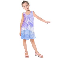 Purple And Blue Alcohol Ink  Kids  Sleeveless Dress by Dazzleway