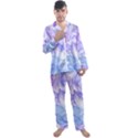 Purple and blue alcohol ink  Men s Long Sleeve Satin Pajamas Set View1