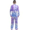 Purple and blue alcohol ink  Men s Long Sleeve Satin Pajamas Set View2