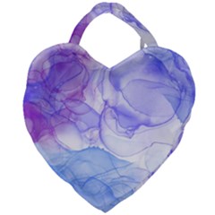 Purple And Blue Alcohol Ink  Giant Heart Shaped Tote