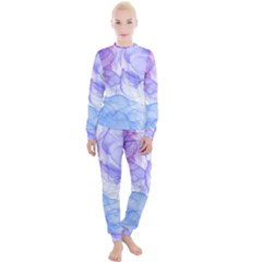 Purple And Blue Alcohol Ink  Women s Lounge Set by Dazzleway