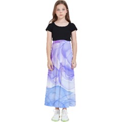 Purple And Blue Alcohol Ink  Kids  Flared Maxi Skirt by Dazzleway