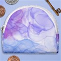 Purple and blue alcohol ink  Horseshoe Style Canvas Pouch View1