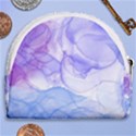 Purple and blue alcohol ink  Horseshoe Style Canvas Pouch View2