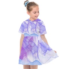 Purple And Blue Alcohol Ink  Kids  Sailor Dress by Dazzleway