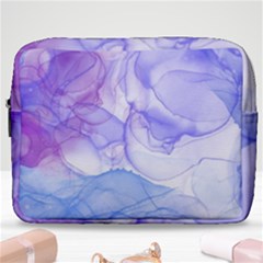 Purple And Blue Alcohol Ink  Make Up Pouch (large) by Dazzleway