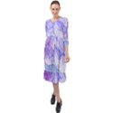 Purple and blue alcohol ink  Ruffle End Midi Chiffon Dress View1