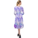 Purple and blue alcohol ink  Ruffle End Midi Chiffon Dress View2