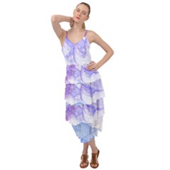 Purple And Blue Alcohol Ink  Layered Bottom Dress by Dazzleway