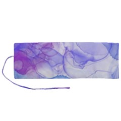 Purple And Blue Alcohol Ink  Roll Up Canvas Pencil Holder (m) by Dazzleway