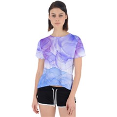 Purple And Blue Alcohol Ink  Open Back Sport Tee by Dazzleway