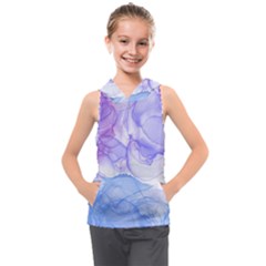 Purple And Blue Alcohol Ink  Kids  Sleeveless Hoodie by Dazzleway