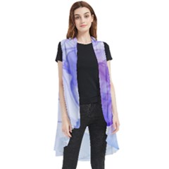 Purple And Blue Alcohol Ink  Sleeveless Chiffon Waistcoat Shirt