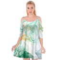 Green and orange alcohol ink Cutout Spaghetti Strap Chiffon Dress View1