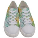 Green and orange alcohol ink Women s Low Top Canvas Sneakers View1