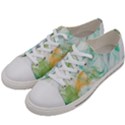 Green and orange alcohol ink Women s Low Top Canvas Sneakers View2