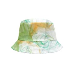 Green And Orange Alcohol Ink Inside Out Bucket Hat (kids) by Dazzleway