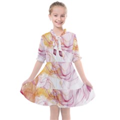 Red And Orange Alcohol In  Kids  All Frills Chiffon Dress by Dazzleway