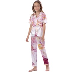 Red And Orange Alcohol In  Kids  Satin Short Sleeve Pajamas Set by Dazzleway