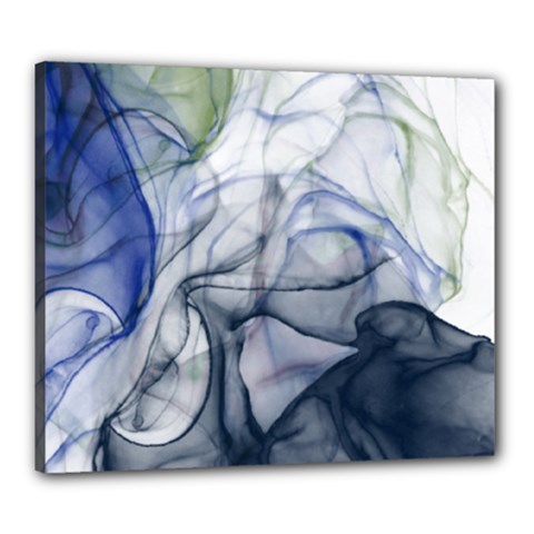 Blue Alcohol Ink Canvas 24  X 20  (stretched) by Dazzleway