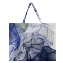 Blue Alcohol Ink Zipper Large Tote Bag