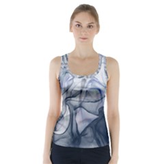 Blue Alcohol Ink Racer Back Sports Top by Dazzleway