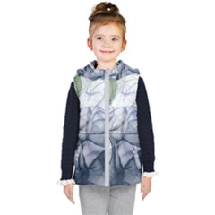 Blue Alcohol Ink Kids  Hooded Puffer Vest by Dazzleway