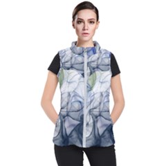 Blue Alcohol Ink Women s Puffer Vest