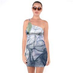 Blue Alcohol Ink One Soulder Bodycon Dress by Dazzleway