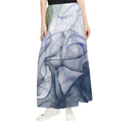 Blue Alcohol Ink Maxi Chiffon Skirt