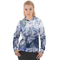 Blue Alcohol Ink Women s Overhead Hoodie