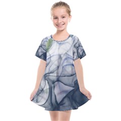 Blue Alcohol Ink Kids  Smock Dress