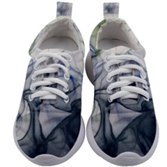 Blue Alcohol Ink Kids Athletic Shoes by Dazzleway