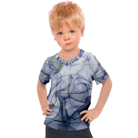 Blue Alcohol Ink Kids  Sports Tee by Dazzleway