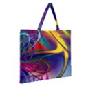 Colorful Rainbow Modern Paint Pattern 13 Zipper Large Tote Bag View2